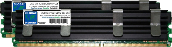 2GB (2 x 1GB) DDR2 667MHz PC2-5300 240-PIN ECC FULLY BUFFERED DIMM (FBDIMM) MEMORY RAM KIT FOR MAC PRO (ORIGINAL/ MID 2006)
